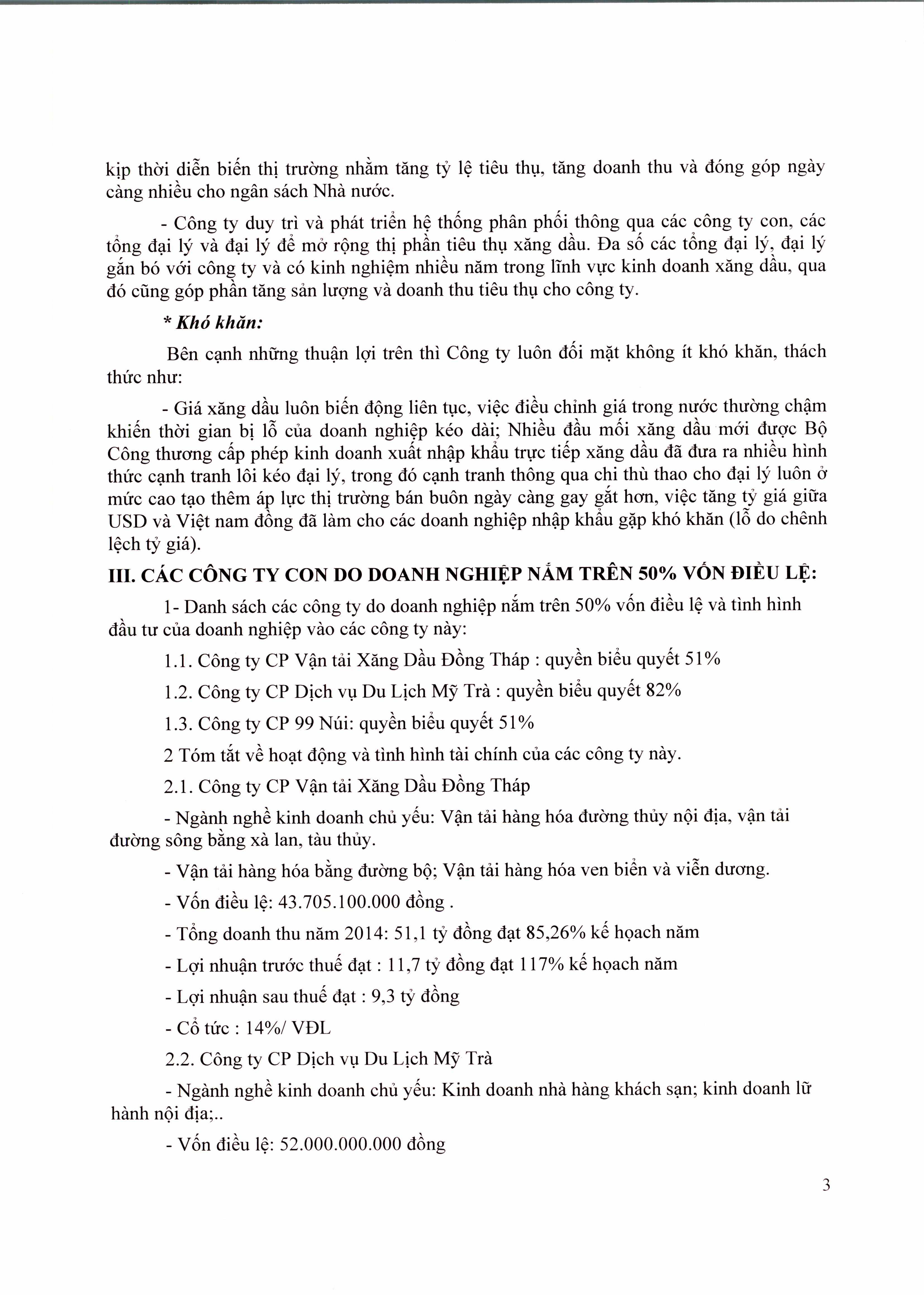 BÁO CÁO TÌNH HÌNH HOẠT ĐỘNG KINH DOANH NĂM 2014 (09/09/2015) BÁO CÁO TÌNH HÌNH HOẠT ĐỘNG KINH DOANH NĂM 2014 (09/09/2015)