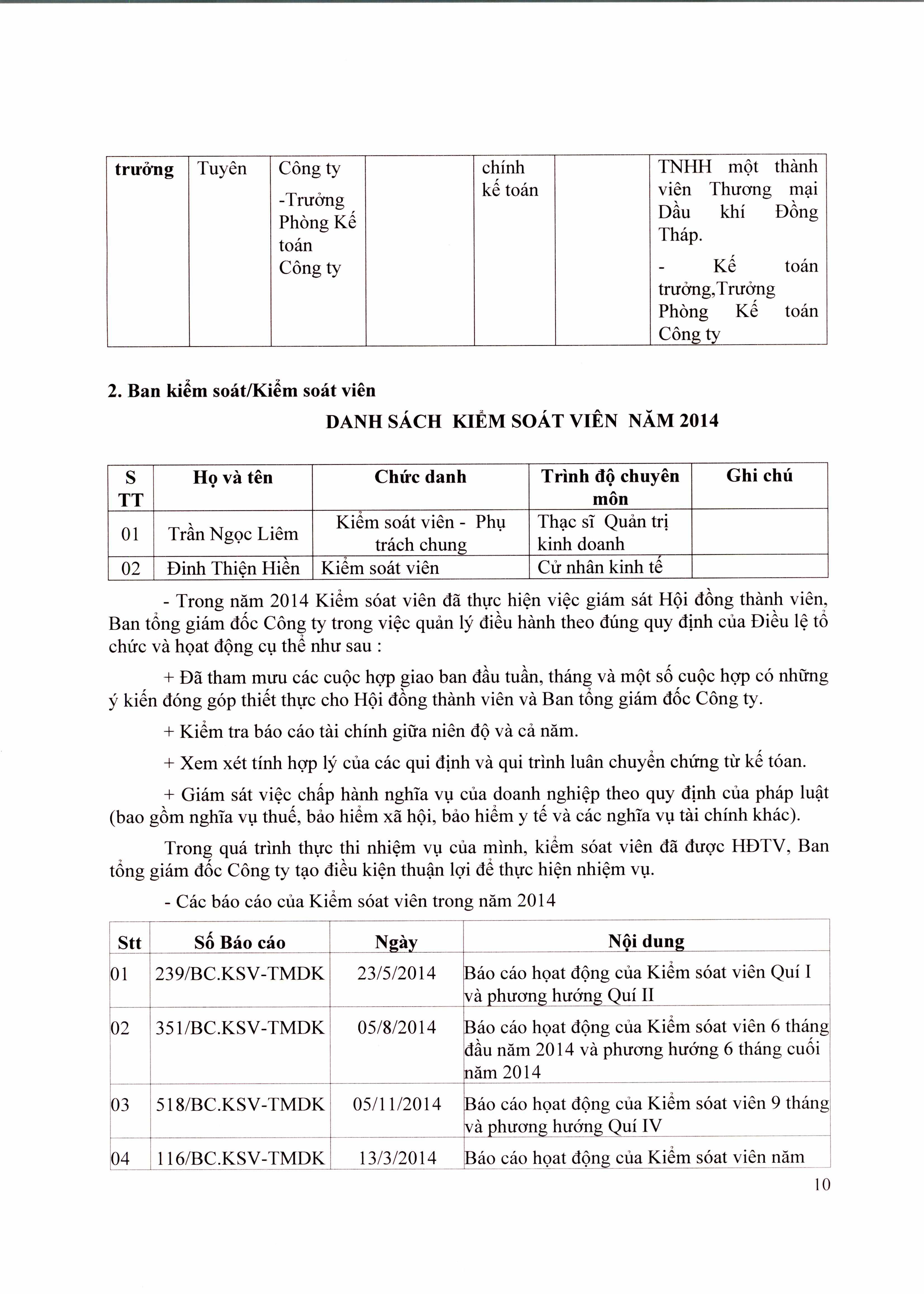 BÁO CÁO TÌNH HÌNH HOẠT ĐỘNG KINH DOANH NĂM 2014 (09/09/2015) BÁO CÁO TÌNH HÌNH HOẠT ĐỘNG KINH DOANH NĂM 2014 (09/09/2015)