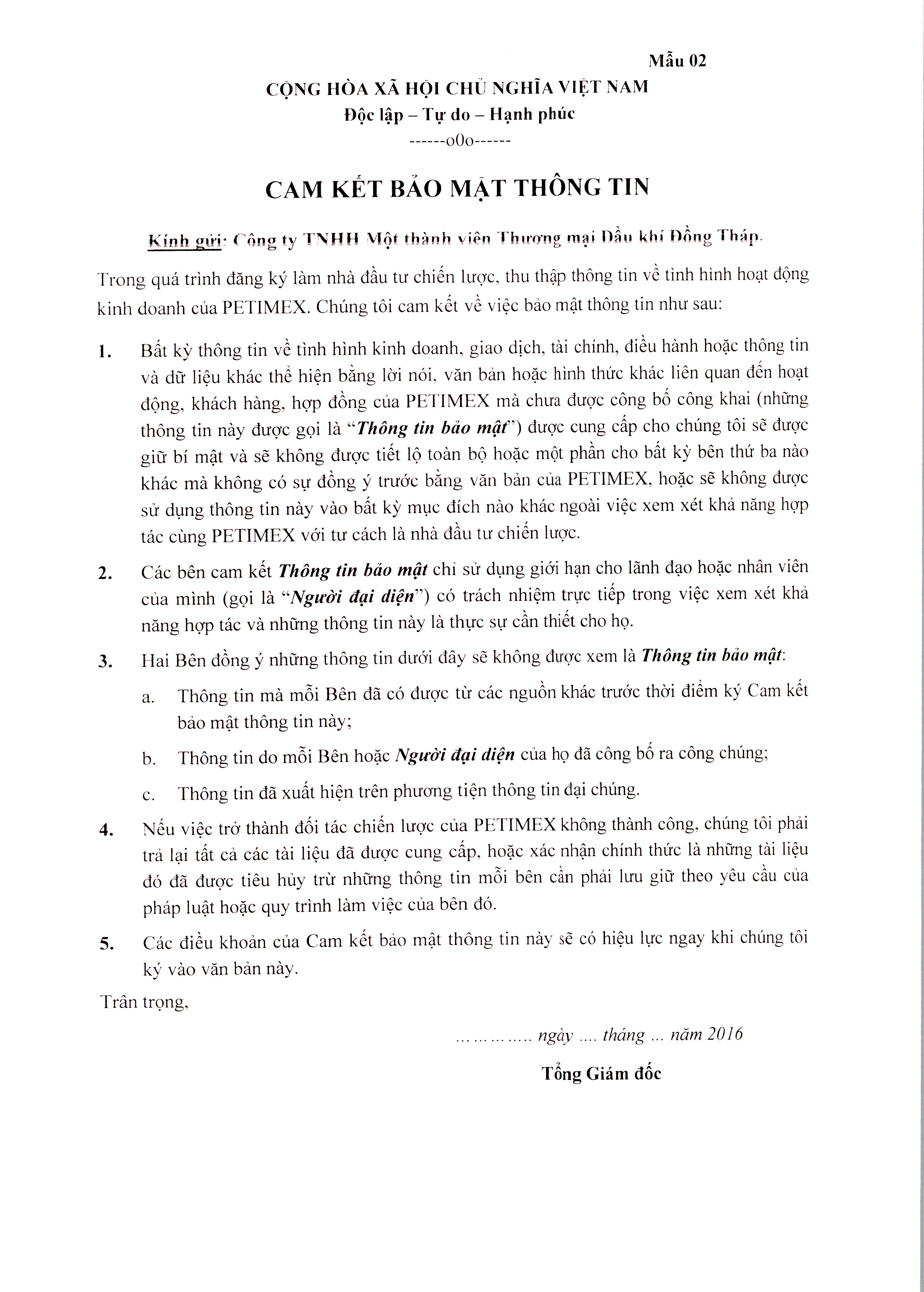 PETIMEX CỔ PHẦN HÓA DOANH NGHIỆP (12/04/2016)